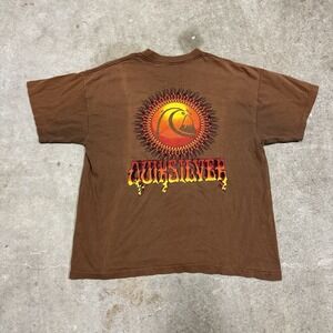 Vintage Quiksilver Shirt Mens Blue Skateboard Skater Punk Surf 80s 90s USA Large